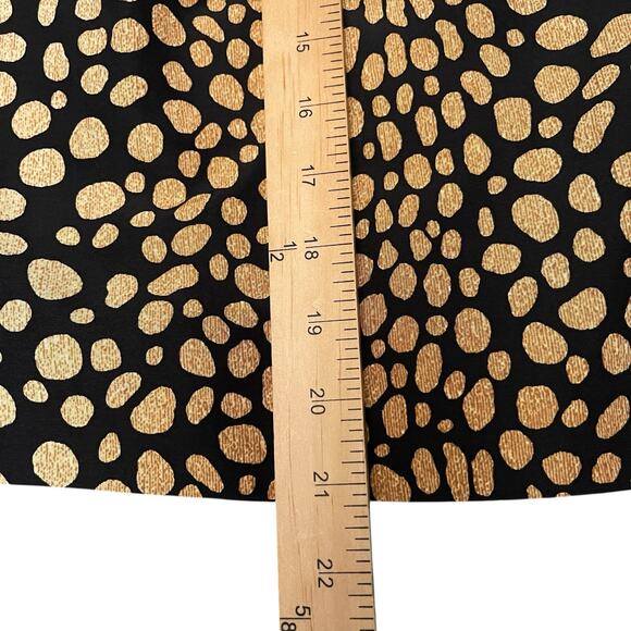 Per Se Animal Print Dotted Pencil Skirt Size 10 Black Brown Cotton Silk Blend - Picture 6 of 6
